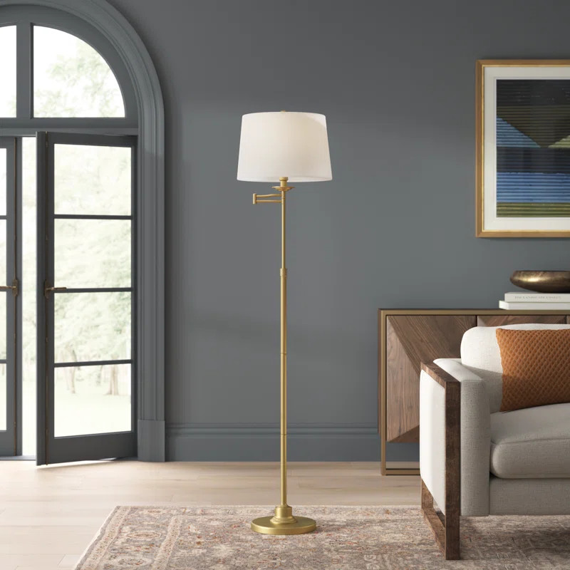 Rosalie 64.25'' Gold Swing Arm Floor Lamp | Wayfair North America