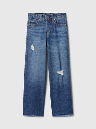 Kids High Rise Wide-Leg Ankle Jeans | Gap Factory
