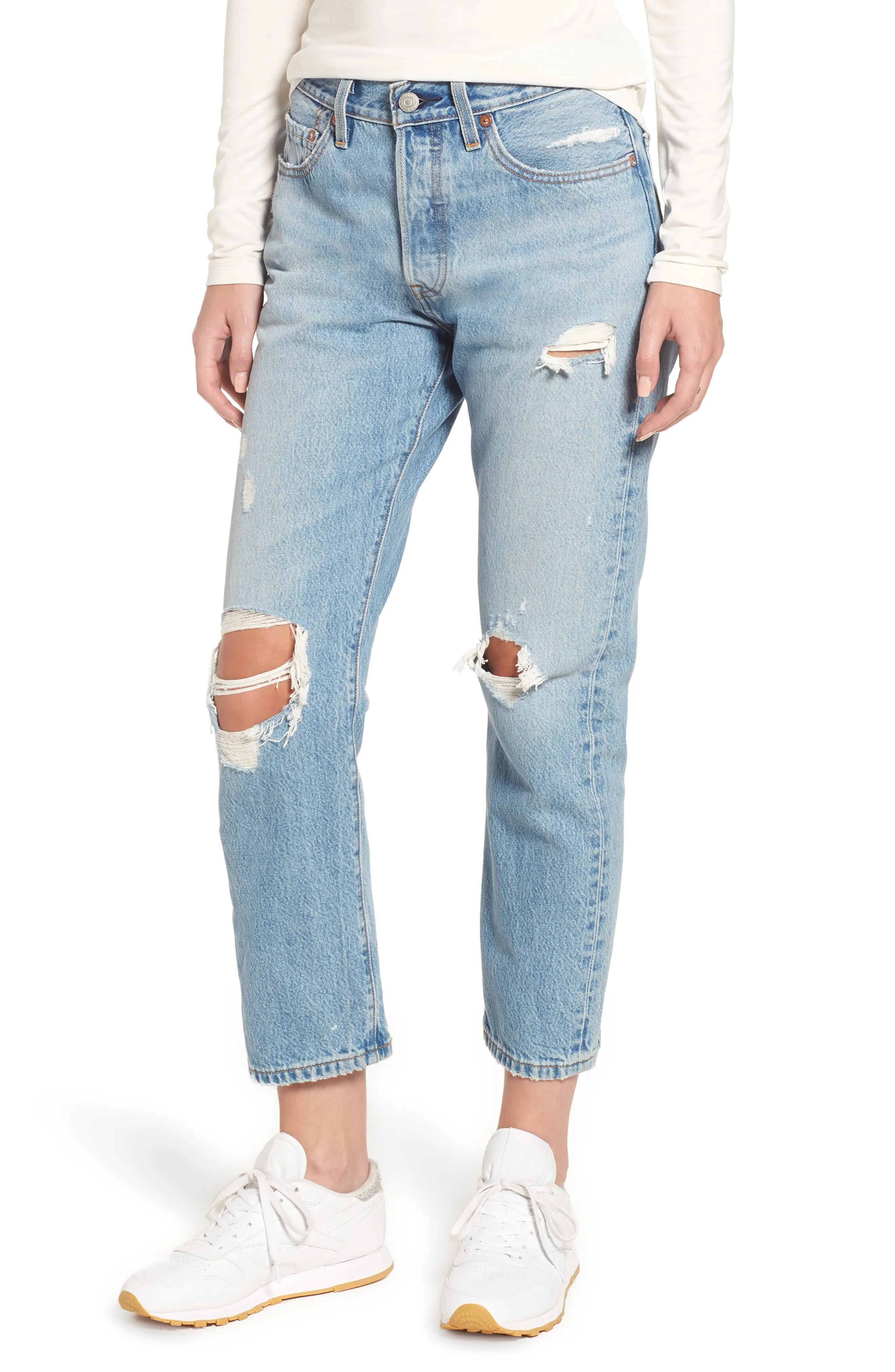Levi's® 501® Ripped High Waist Crop Jeans (Authentically Yours) | Nordstrom
