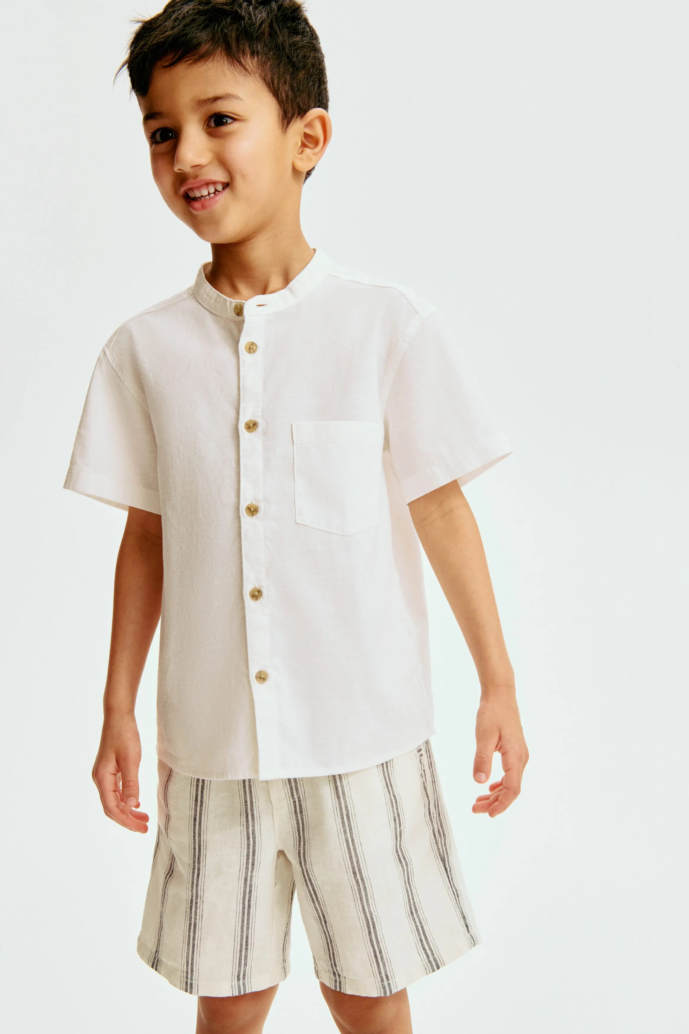 H&M Linen-blend Drawstring Shorts (Men) | Nordstrom | Nordstrom