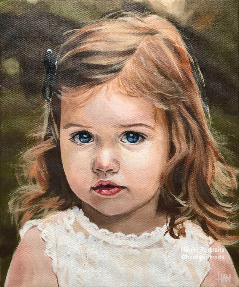 Custom Portrait Painting From Photo, Hand-painted Portrait Commission, Child Portrait, Baby Portr... | Etsy (US)