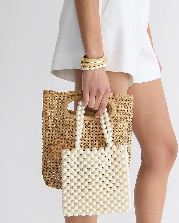 Hand-beaded faux-pearl mini bag | J. Crew US