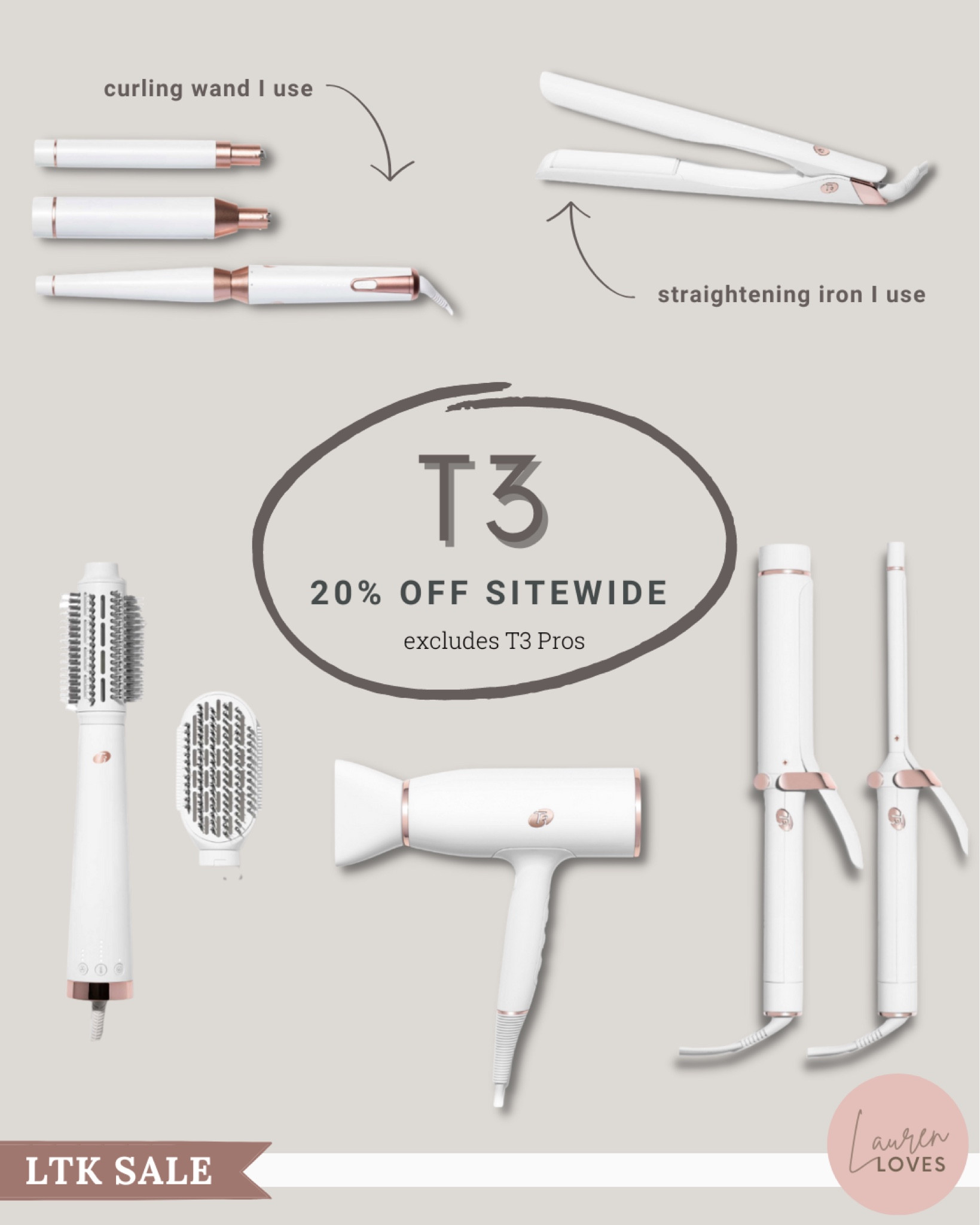 T3 Hair Styling Tools now 20% off sitewide (excludes T3 Pros) 9/18 - 9/20

#LTKSale #LTKbeauty