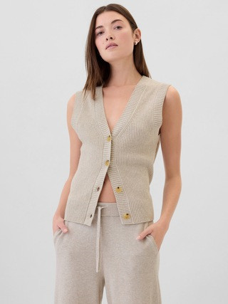 CashSoft Ribbed Sweater Vest | Gap Factory