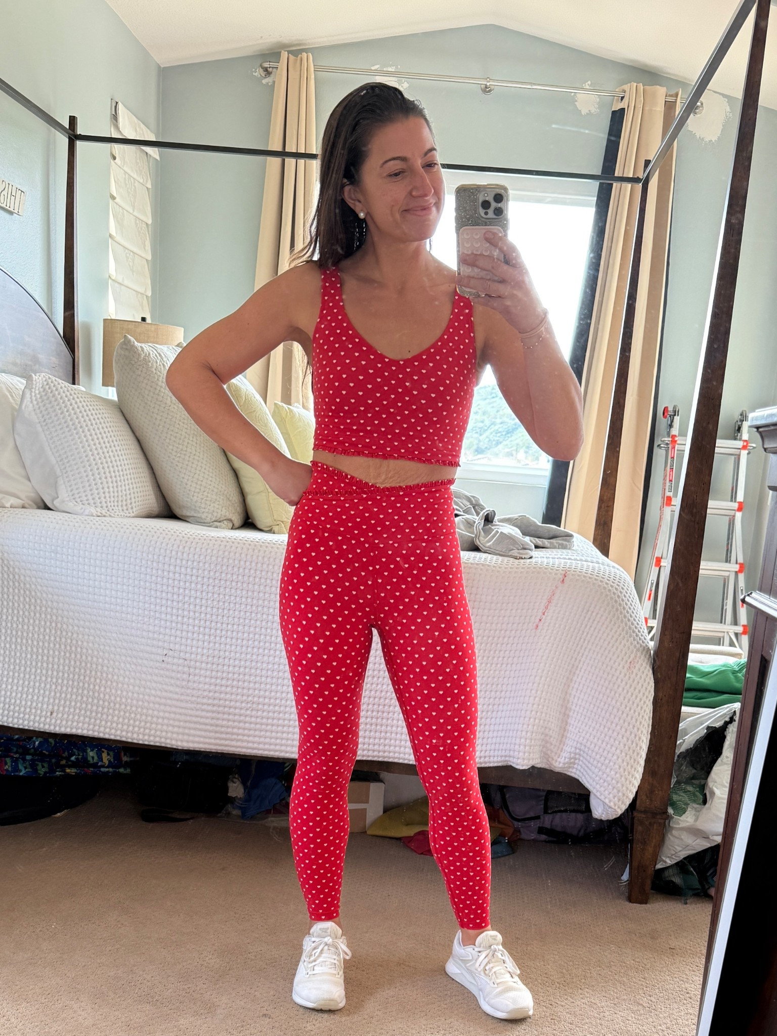 The strongest and healthiest I’ve ever been and honestly… having the most fun with fitness.
I used to think working out had to look a certain way to “count.” Now it looks like bright colors, fun sets, laughing through hard reps, and feeling proud of what my body can do.

Movement that feels joyful > punishment energy every time.
If you’ve been waiting for permission to make fitness playful, colorful, and life-giving, this is it.

Wearing one of my favorite matching workout sets because feeling good in what you wear absolutely matters. Linked everything here.

Fit details:
5’3”
130 lbs
Wearing size small in both top and leggings
Sneakers fit true to size



women’s matching workout set
target activewear set
red workout set
high waisted leggings
light support sports bra
reebok nano x4 training shoes
gym outfit inspiration
colorful workout clothes
strength training outfit
burn boot camp outfit

#LTKfitnessgoals #LTKValentine #LTKmomlife