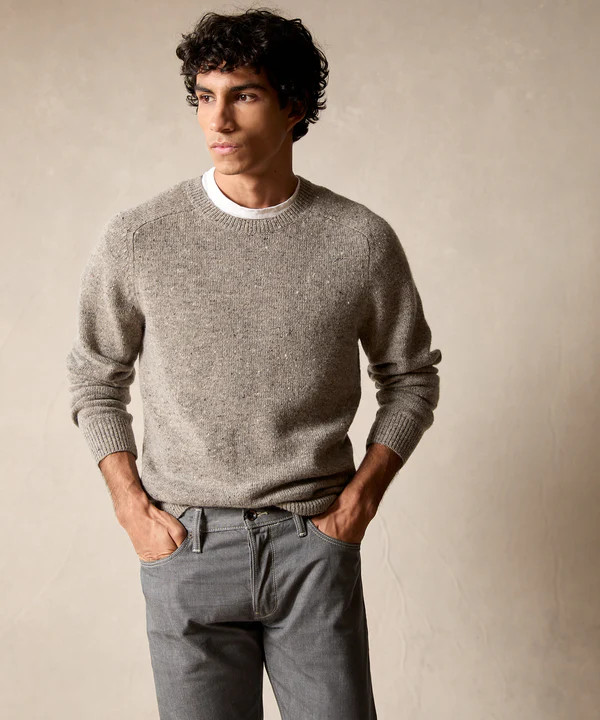 Donegal Crewneck Sweater in Stone Grey | Todd Snyder
