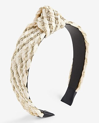 Metallic Straw Knotted Headband | Express