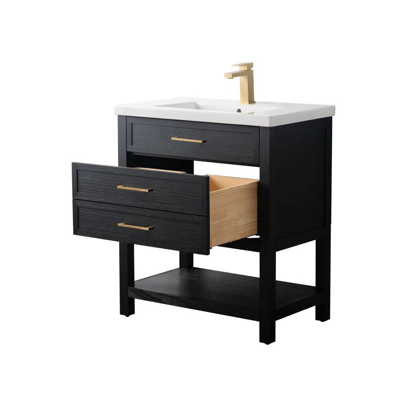 Stratford 30'' Single Bathroom Vanity with Ceramic Top | Wayfair North America