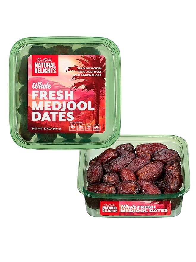 Natural Delights Fresh Medjool Dates (12 oz) | Great Snacks for Adults and Kids | Non-GMO Verifie... | Amazon (US)
