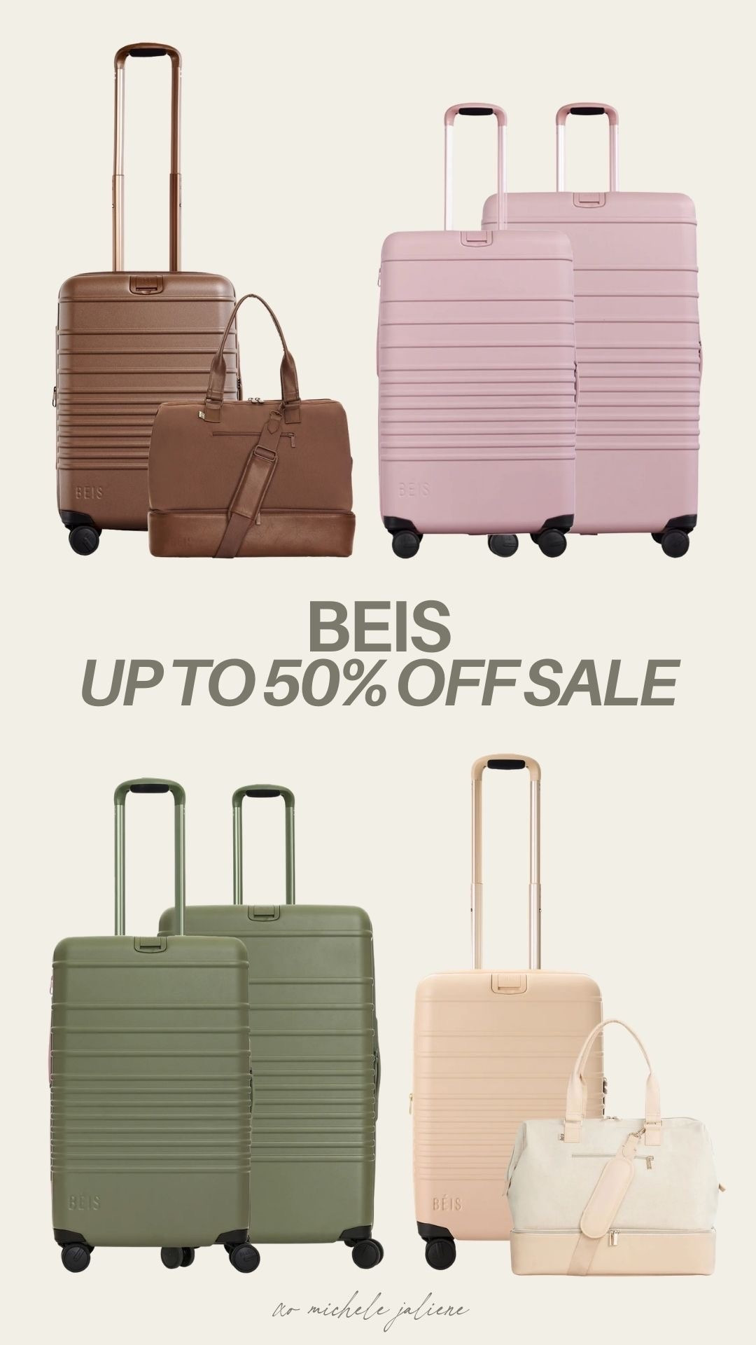 beis up to 50% off warehouse sale 🤎 my favorite luggage for traveling!

sale alert, travel, vacation, luggage,  weekender, michele jaliene 

#LTKSeasonal #LTKSaleAlert #LTKTravel