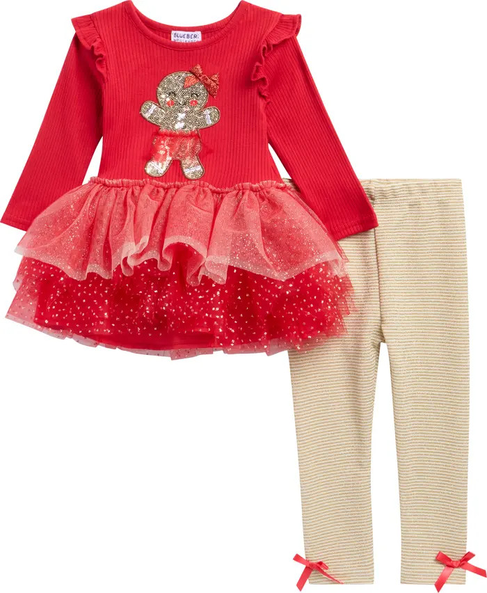 BLUEBERRY Kids' Christmas Tutu Dress & Leggings Set | Nordstromrack | Nordstrom Rack