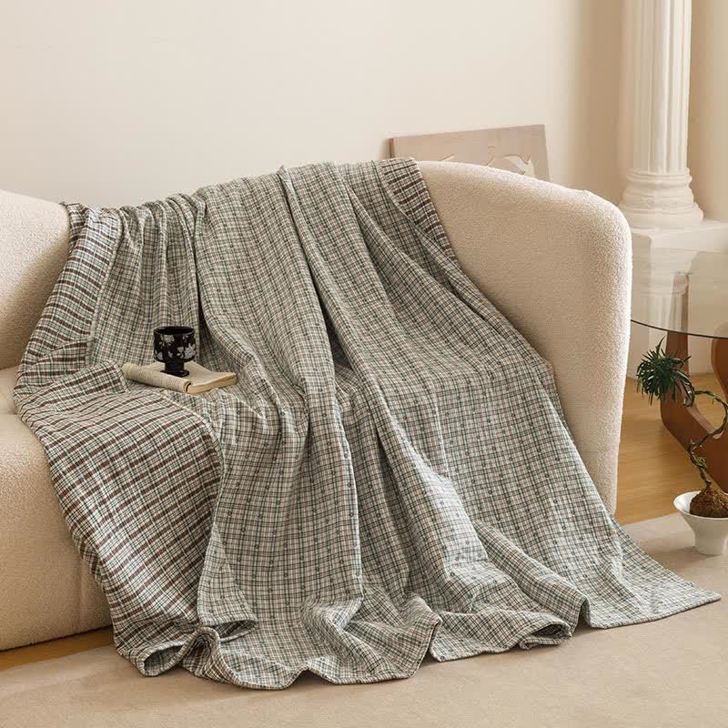 Ownkoti Triple Layer Plaid Cotton Muslin Quilt | Ownkoti