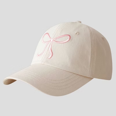 Anna-Kaci Women's Baseball Cap with Bow Embroidery- Beige | Target