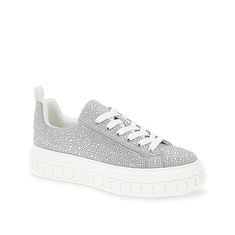 BCBGeneration Riso Platform Sneaker | Women's | Silver Rhinestone | Size 9.5 | Sneakers | DSW