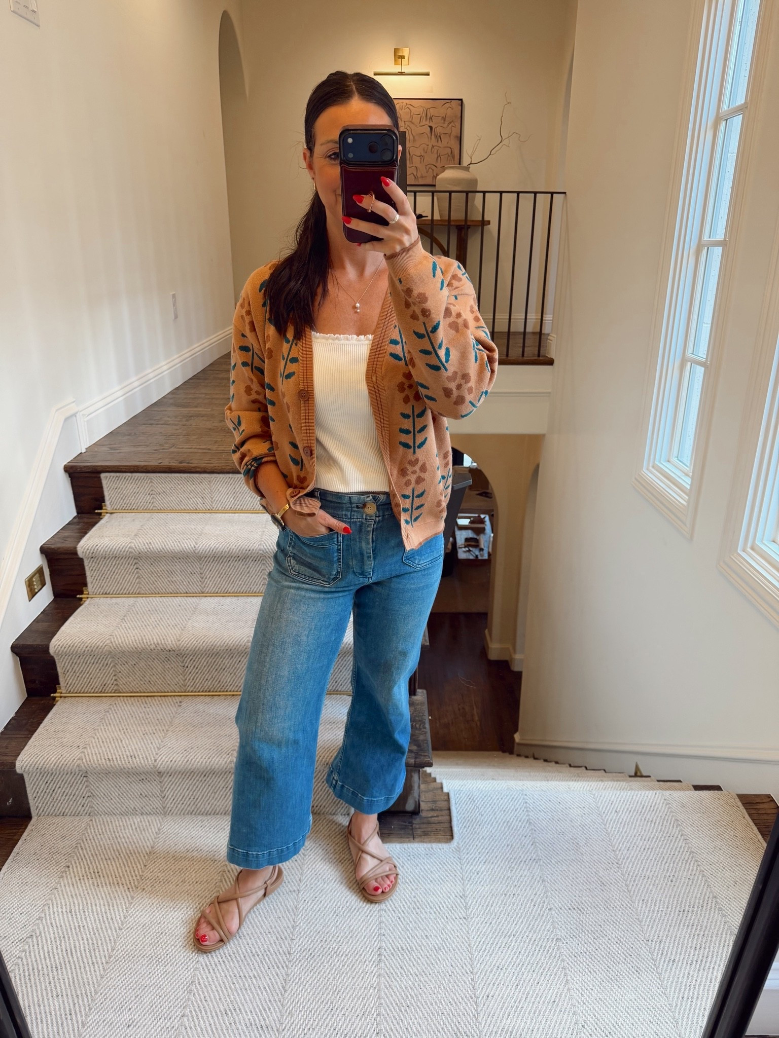 My favorite Cropped wideleg jeans and floral summer sweater!

#LTKOver40 #LTKSeasonal #LTKootd