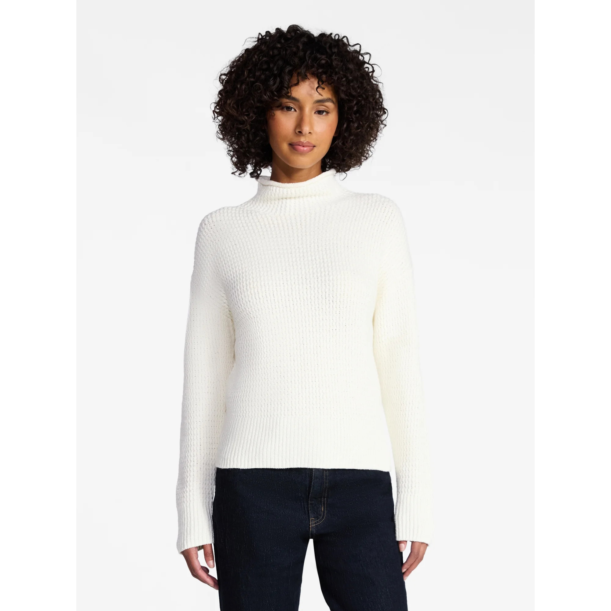 Time and Tru Women's Funnel Neck Sweater, Midweight, Sizes XS-XXXL | Walmart (US)