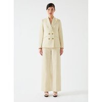 Amore Cream & Black Linen Blend Pinstripe Wide Leg Trouser Cream Black, Cream Black | L.K. Bennett (UK)