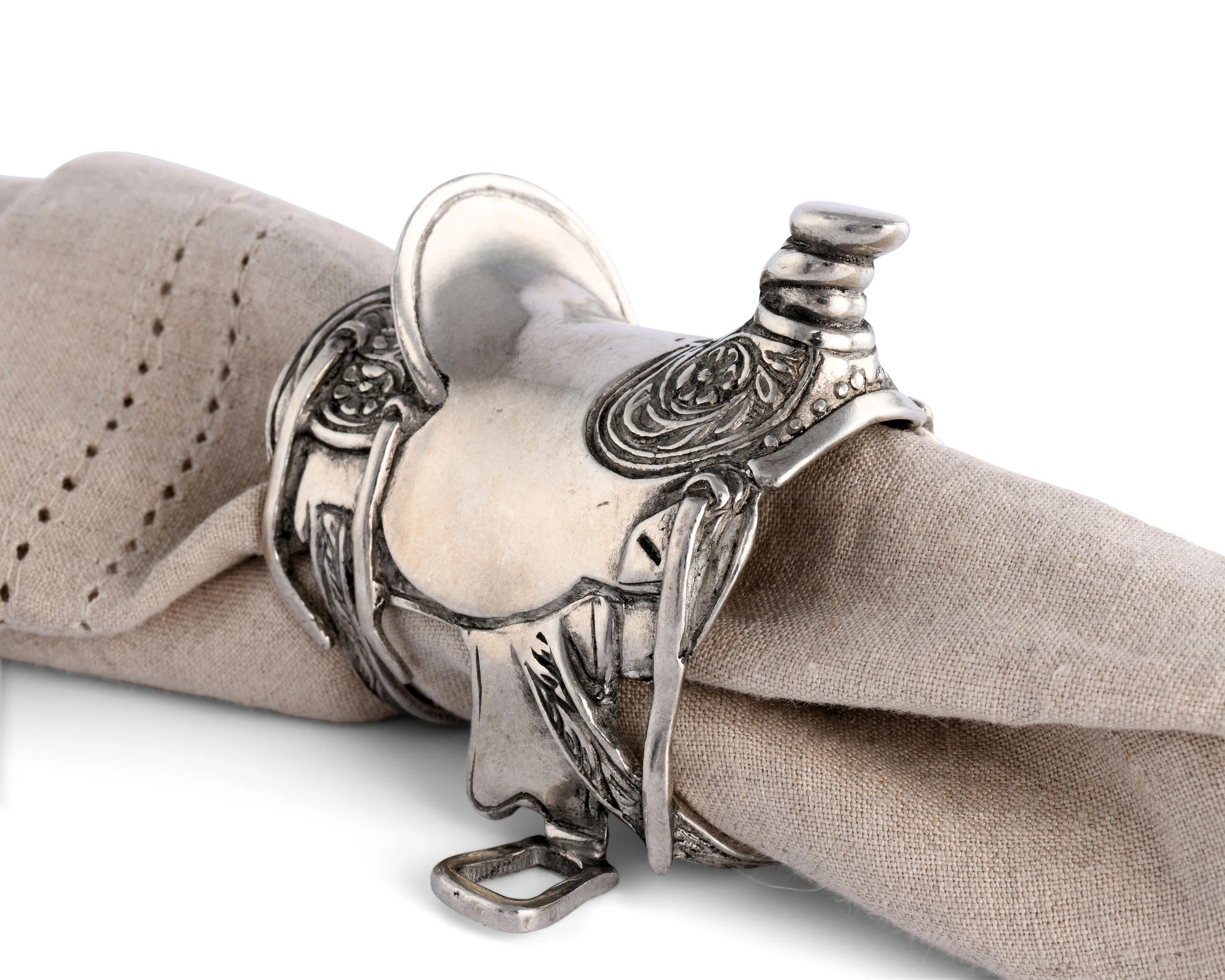 Vagabond House Western Frontier Pewter Cowboy Saddle Napkin Ring | Wayfair | Wayfair North America
