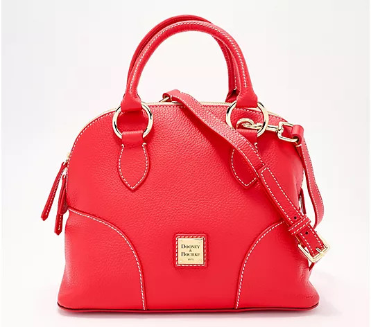 Dooney & Bourke Lucca Pebble Leather Satchel with Crossbody Strap | QVC