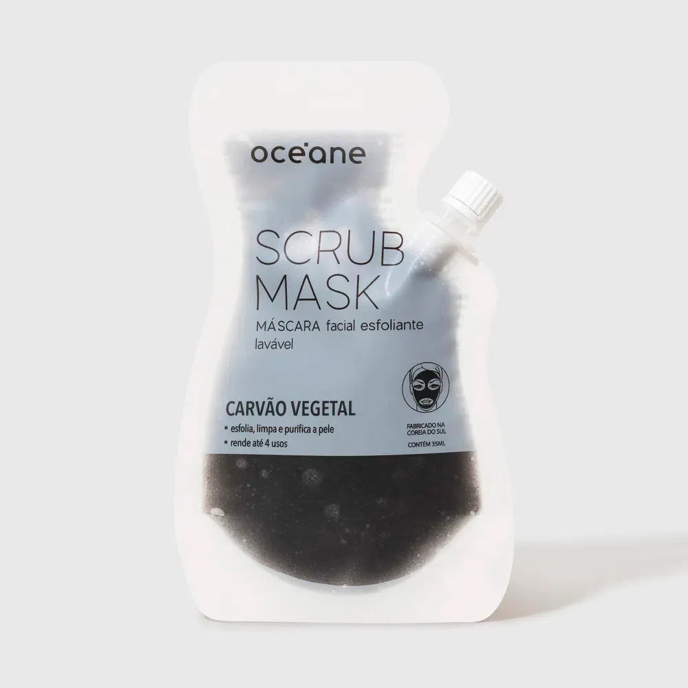 Máscara Facial Esfoliante de Carvão Vegetal  4 Usos  - Scrub Mask 35ml | Oceane (BR)