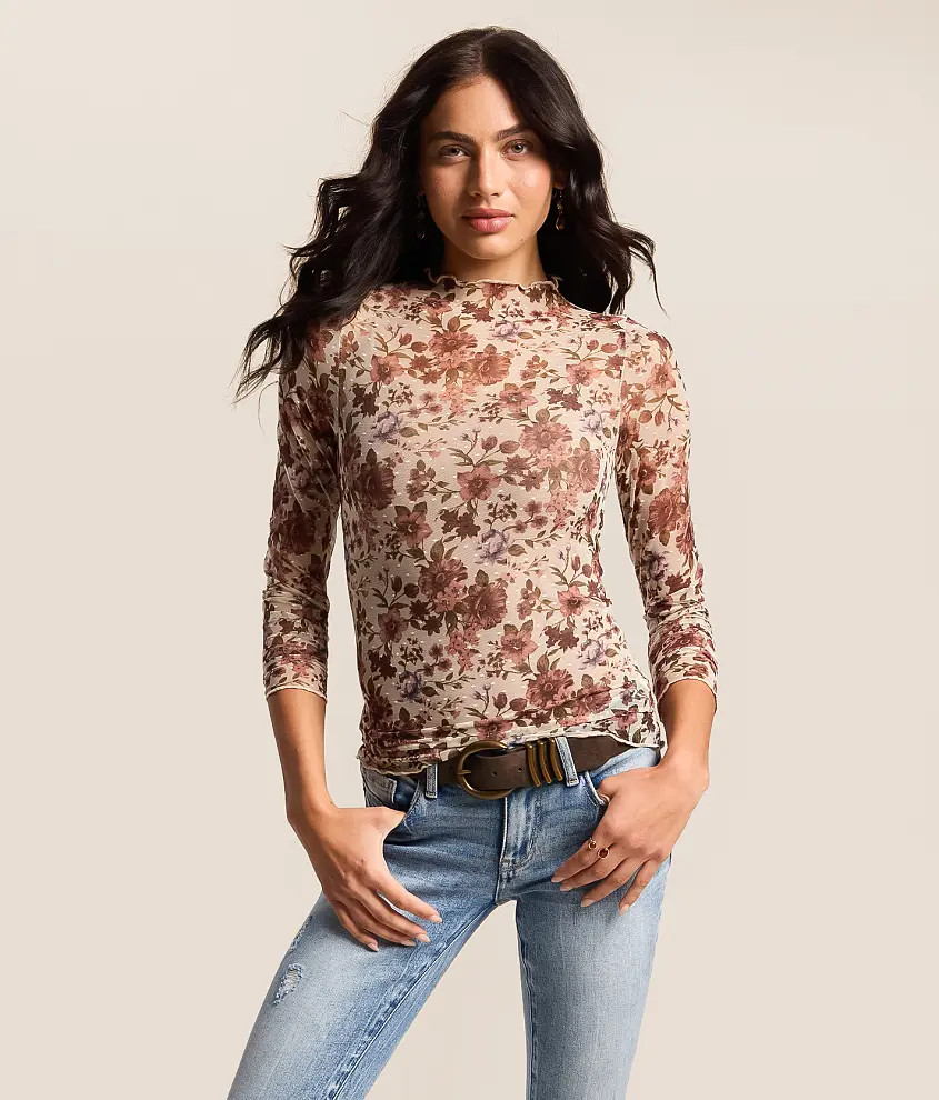 Floral Mesh Top | Buckle