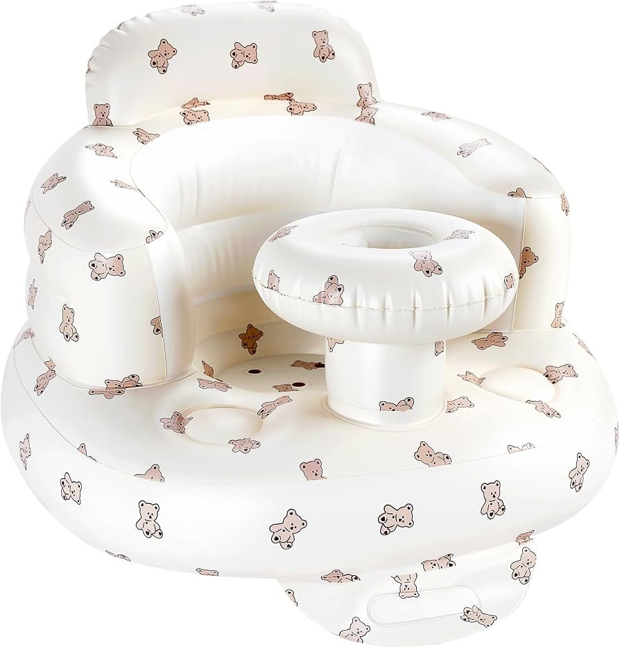 Inflatable Baby Seat with Tray, Comfortable Sit Me Up Floor Seat for Baby Learning to Sit, Portab... | Amazon (US)