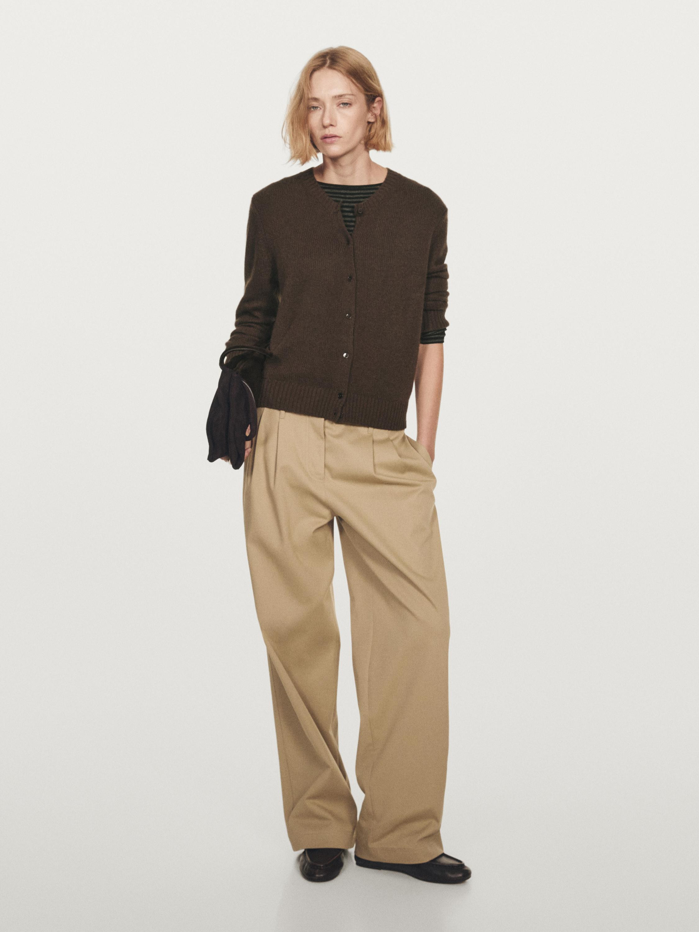 Strickcardigan aus 100 % Kaschmir mit Rundausschnitt | Massimo Dutti DE