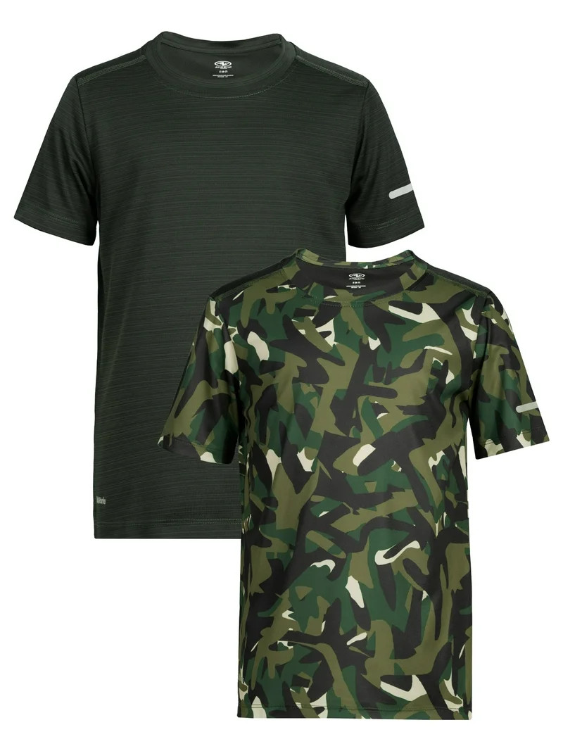 Athletic Works Boy's Active Short Sleeve T-shirt 2-Pack, Sizes 4/5-18 - Walmart.com | Walmart (US)