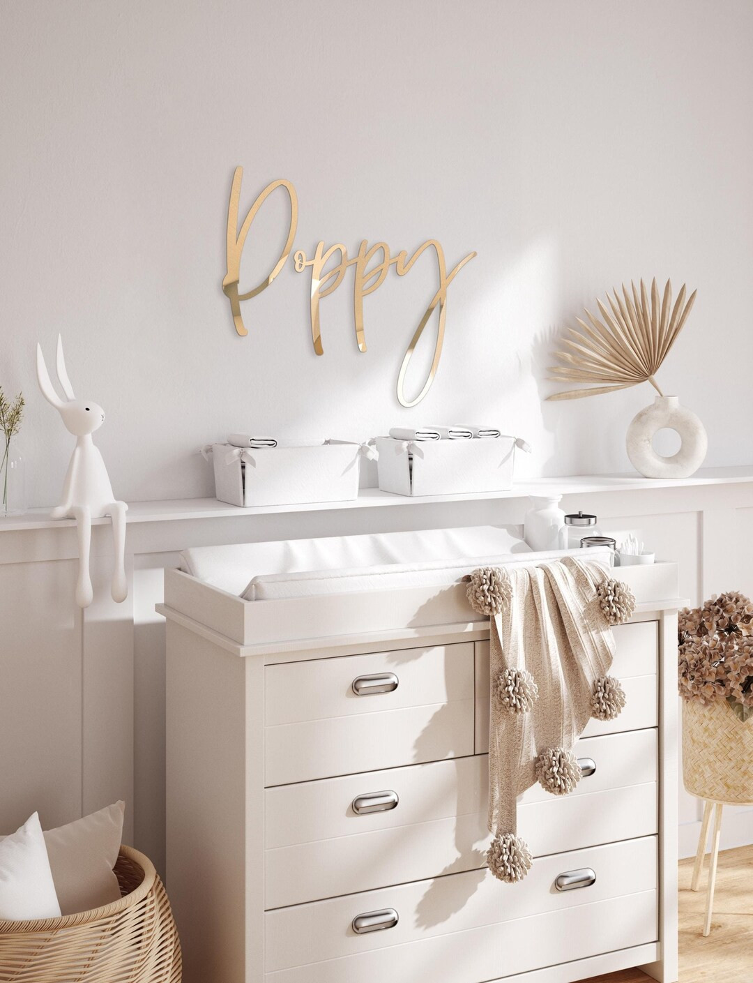 Baby Name Sign - Custom Acrylic Name Sign - Gold Mirror Letters - Baby Wall Art - Nursery Wall De... | Etsy (US)