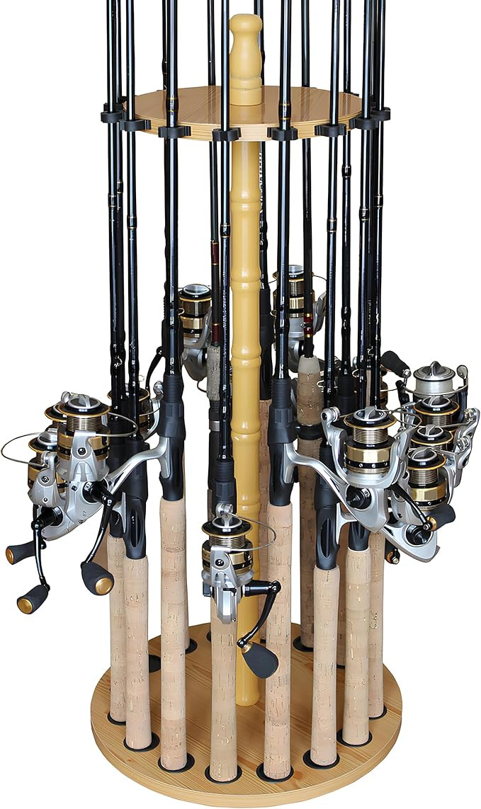 Rush Creek Creations | Rod Holder for 16 Fishing Poles, Garage Organization and Storage, for Reel... | Amazon (US)