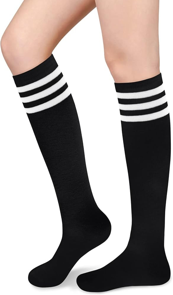 Knee High Socks for Women Knee Socks Tube Socks Womens Athletic Socks Cotton Tall Socks Long Sock... | Amazon (US)