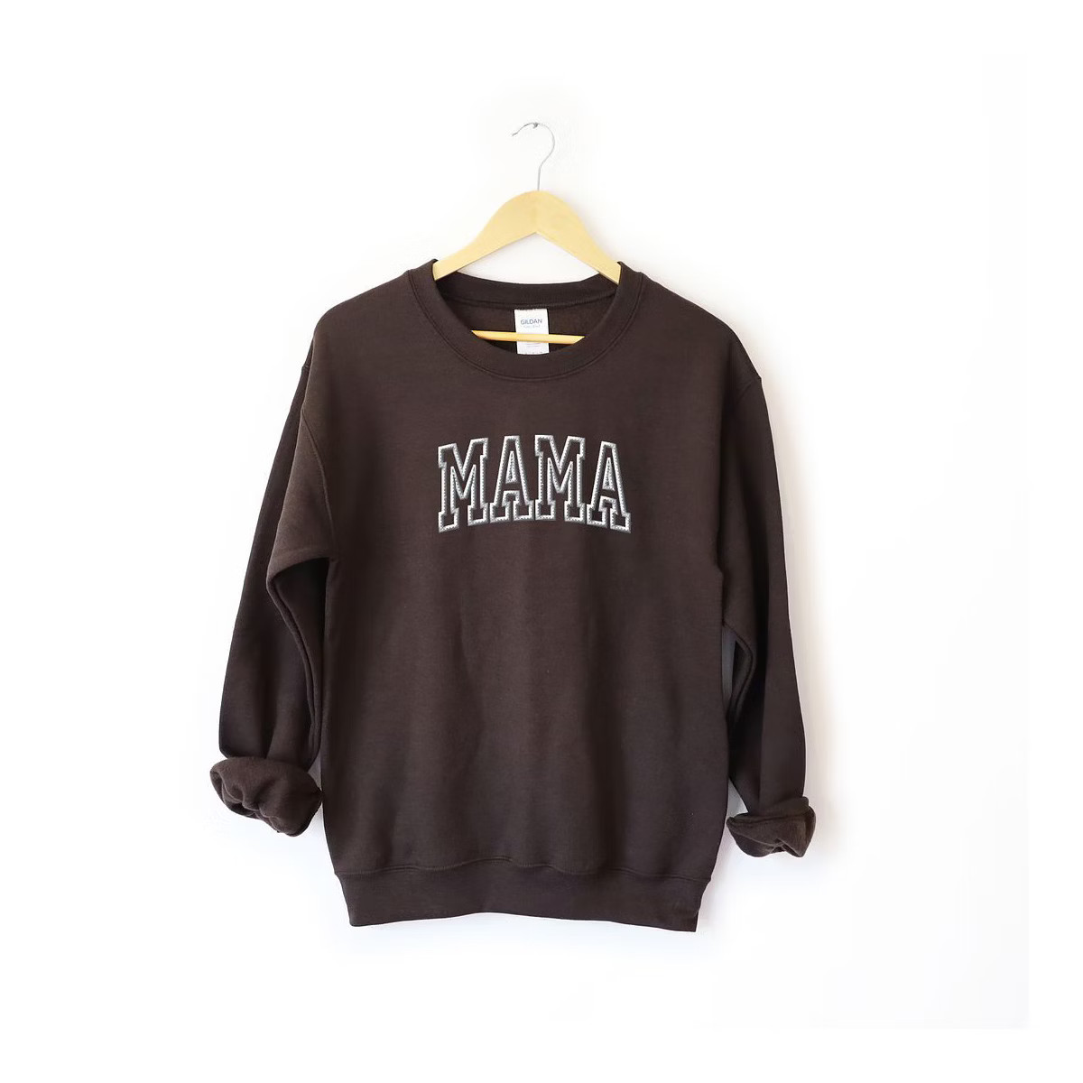 Simply Sage Market Women's Graphic Sweatshirt Embroidered Mama - S - Chocolate | Target