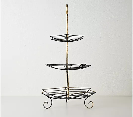 Home Reflections 3-Tier Spider Web Tray | QVC