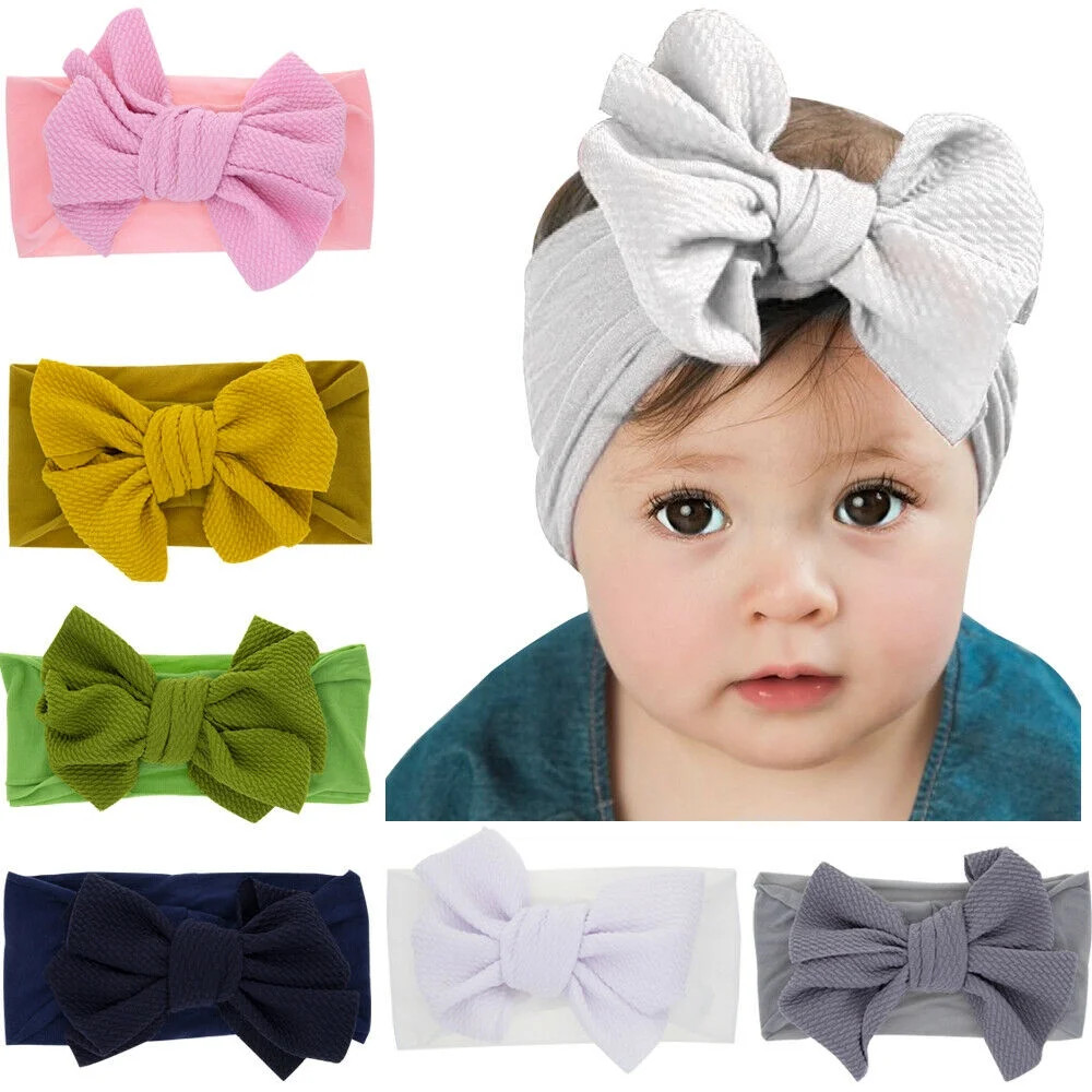 SUNSIOM Lovely Baby Cotton Big Bow Tie Head Wrap Turban Top Knot Headband Newborn Girl | Walmart (US)