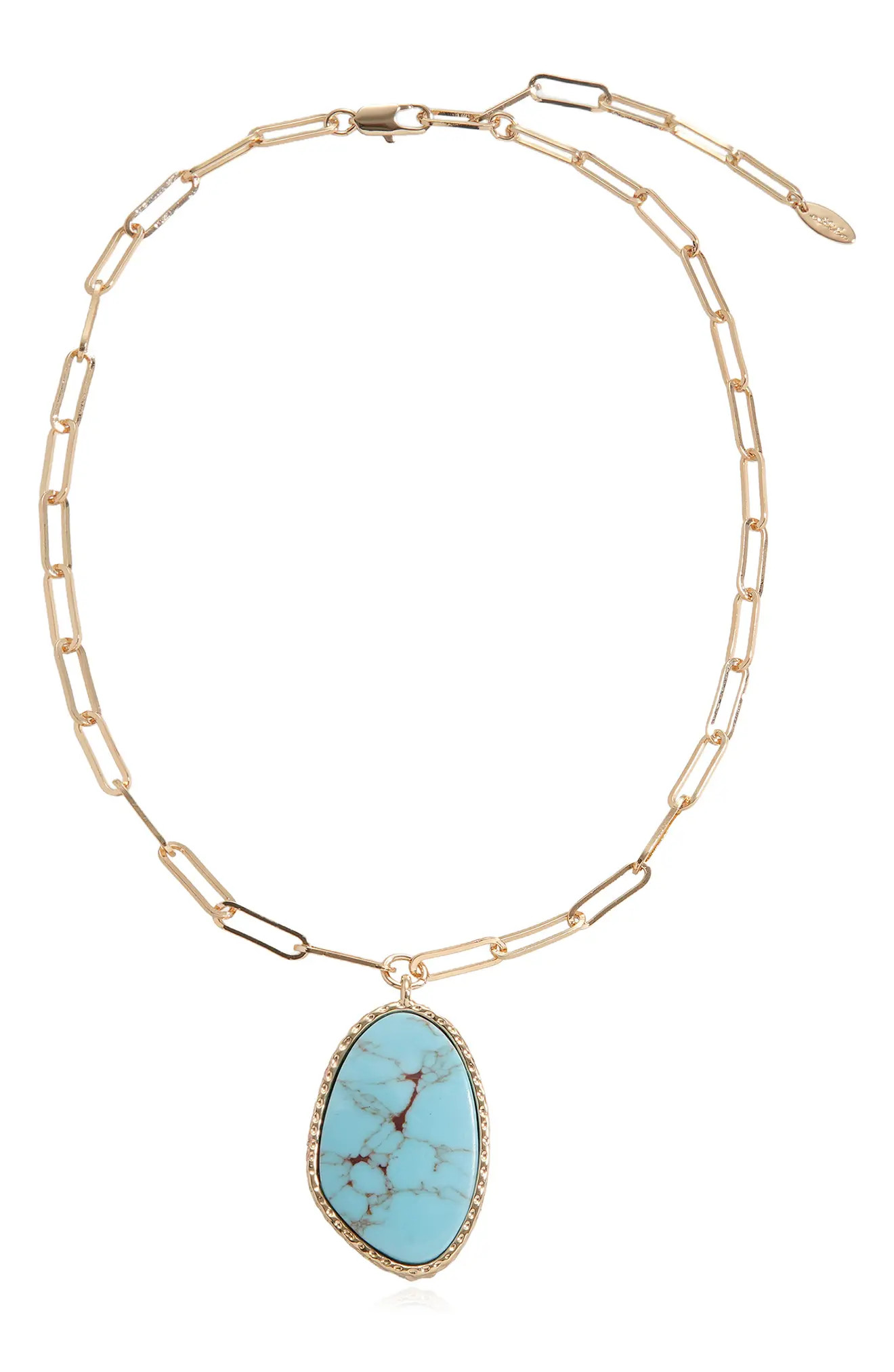 Ettika Oval Stone Pendant Necklace in Turquoise at Nordstrom Rack | Nordstrom Rack