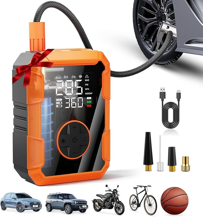 Portable Air Pump for Car Tires, 150 PSI Tire Inflator Cordless with LED Light, Auto Shut-off Air... | Amazon (US)