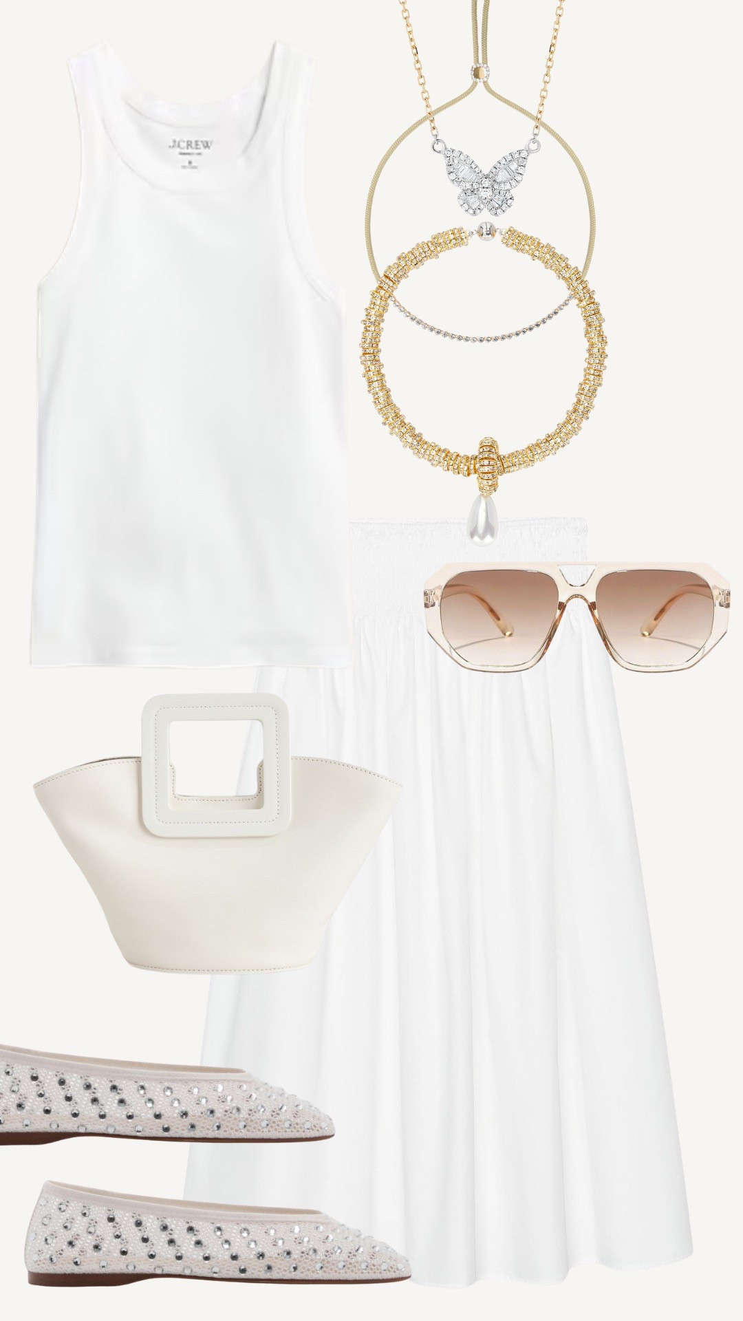 Two ways to spruce up an all white outfit with accessories 