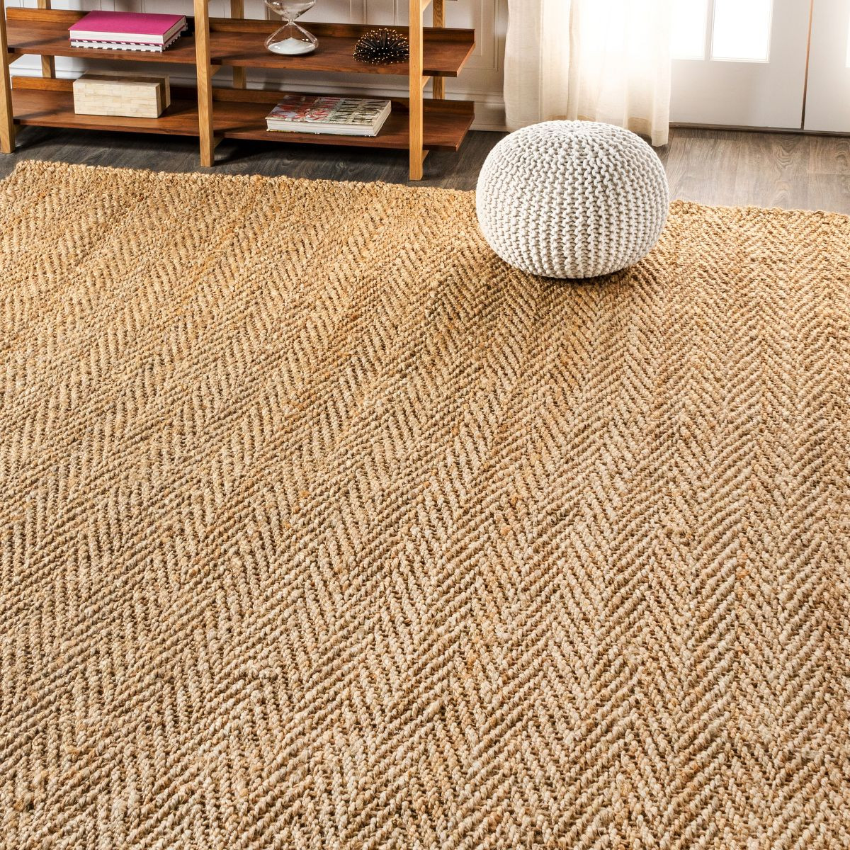 Espina Hand Woven Herringbone Chunky Jute Indoor Area Rug - JONATHAN Y | Target