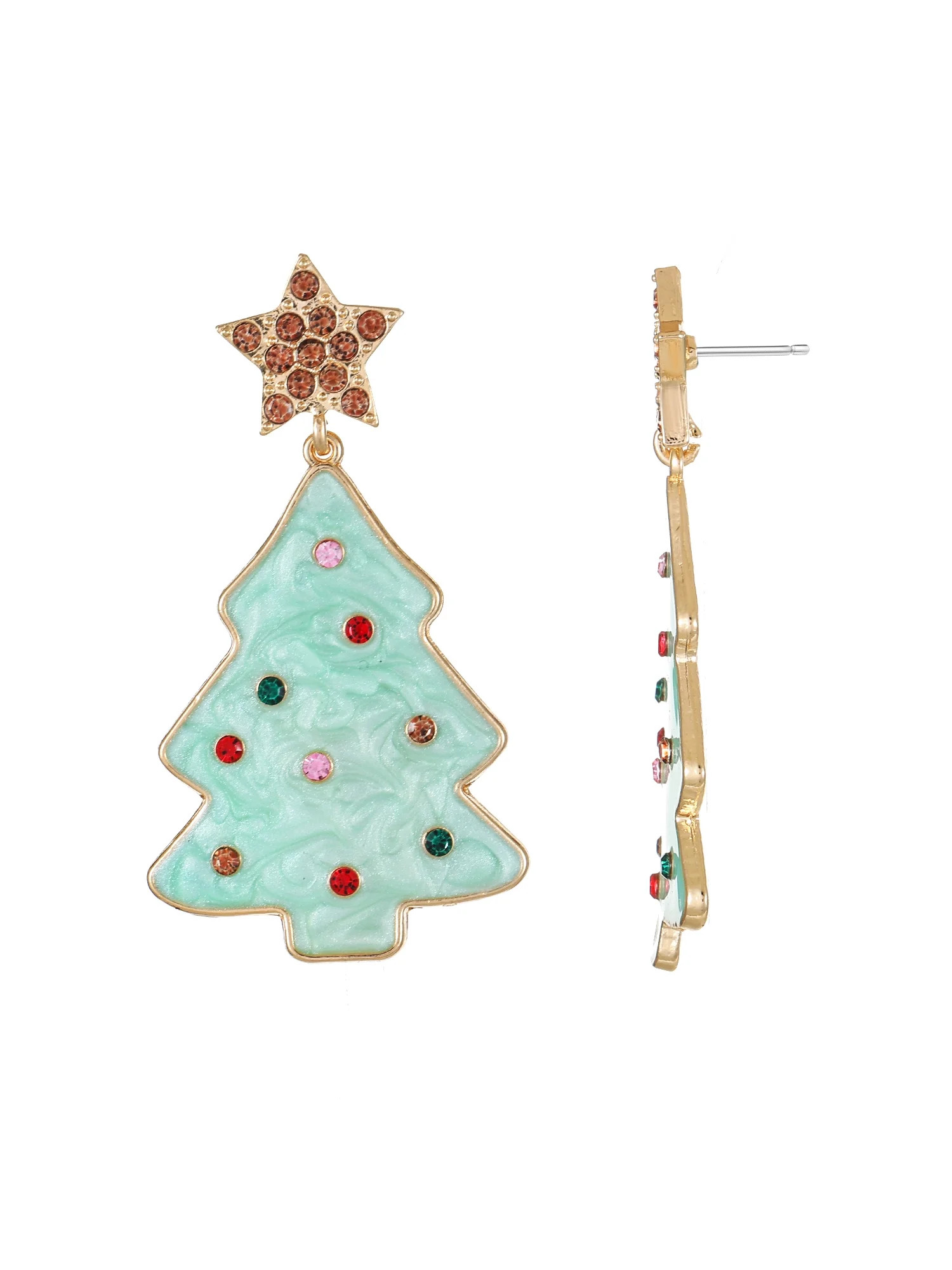 Holiday Time Christmas Tree Earrings, 1 Pair | Walmart (US)
