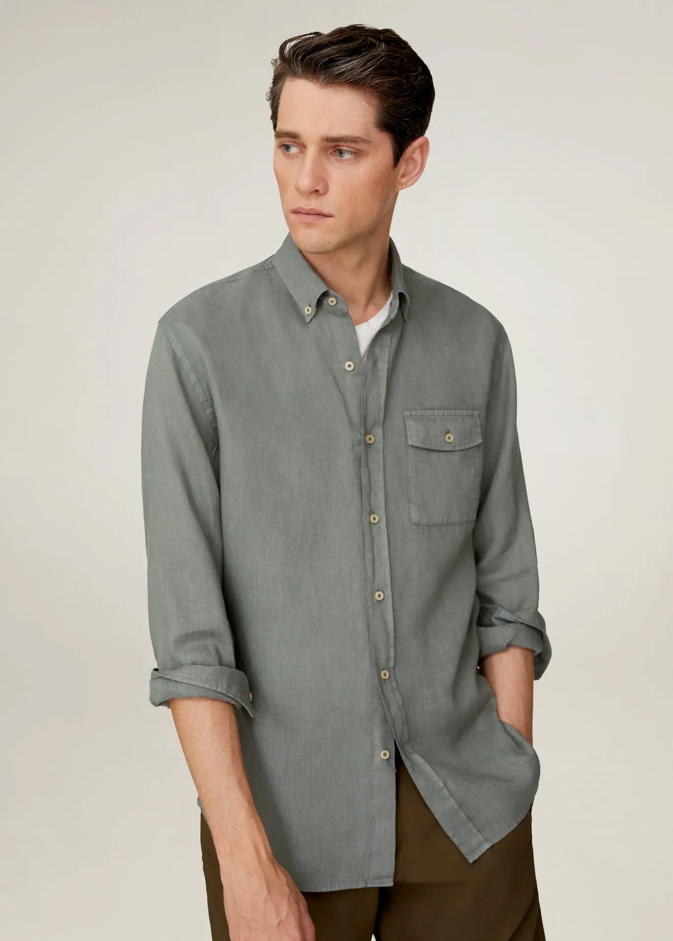 100% linen regular fit shirt | MANGO (US)