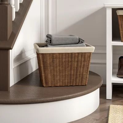 Wicker Basket Andover Mills™ Size: 10" H x 15" W x 13" D, Color: Brown | Wayfair North America