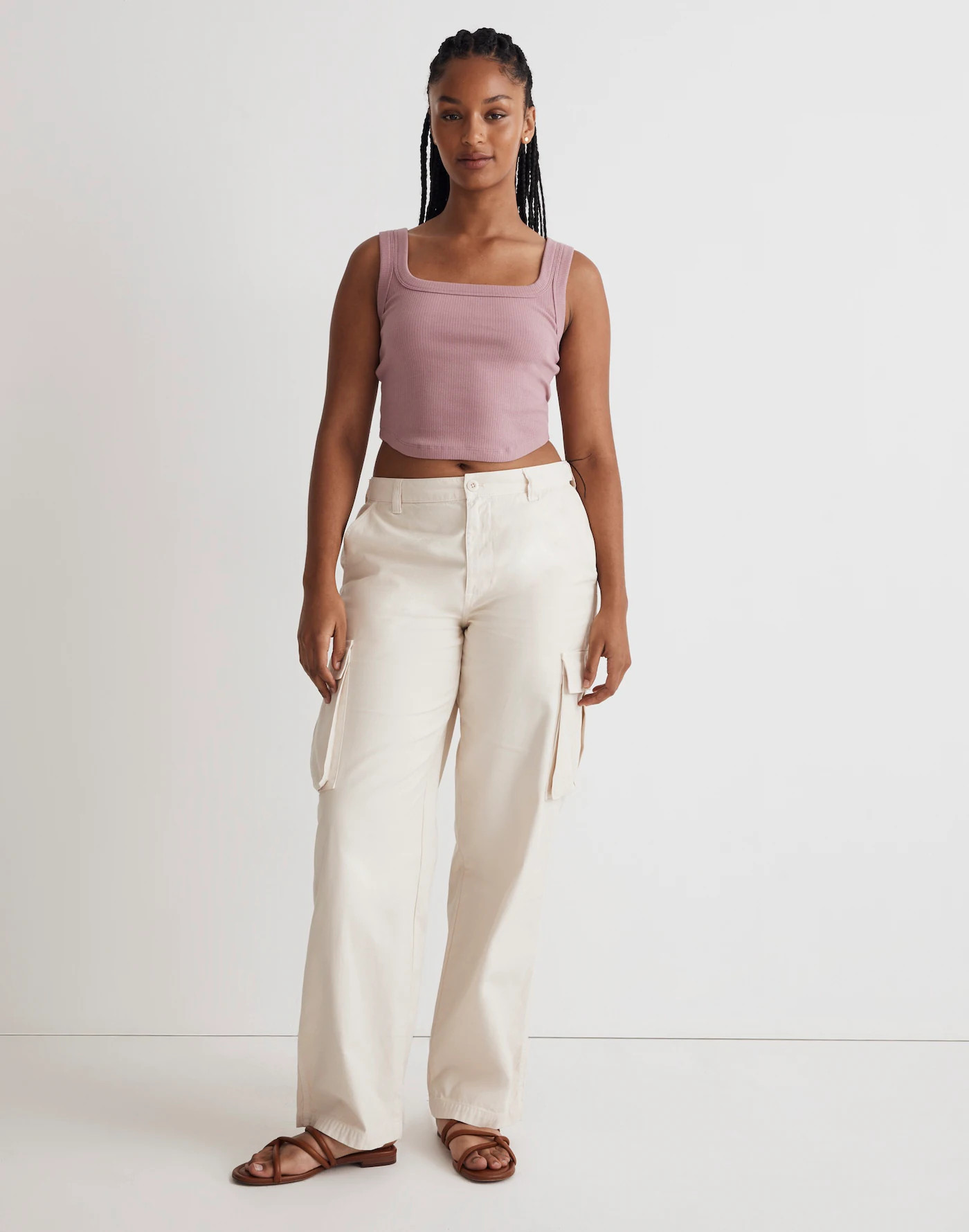 The Tailored Crop Tank in Sleekhold | Madewell | Madewell