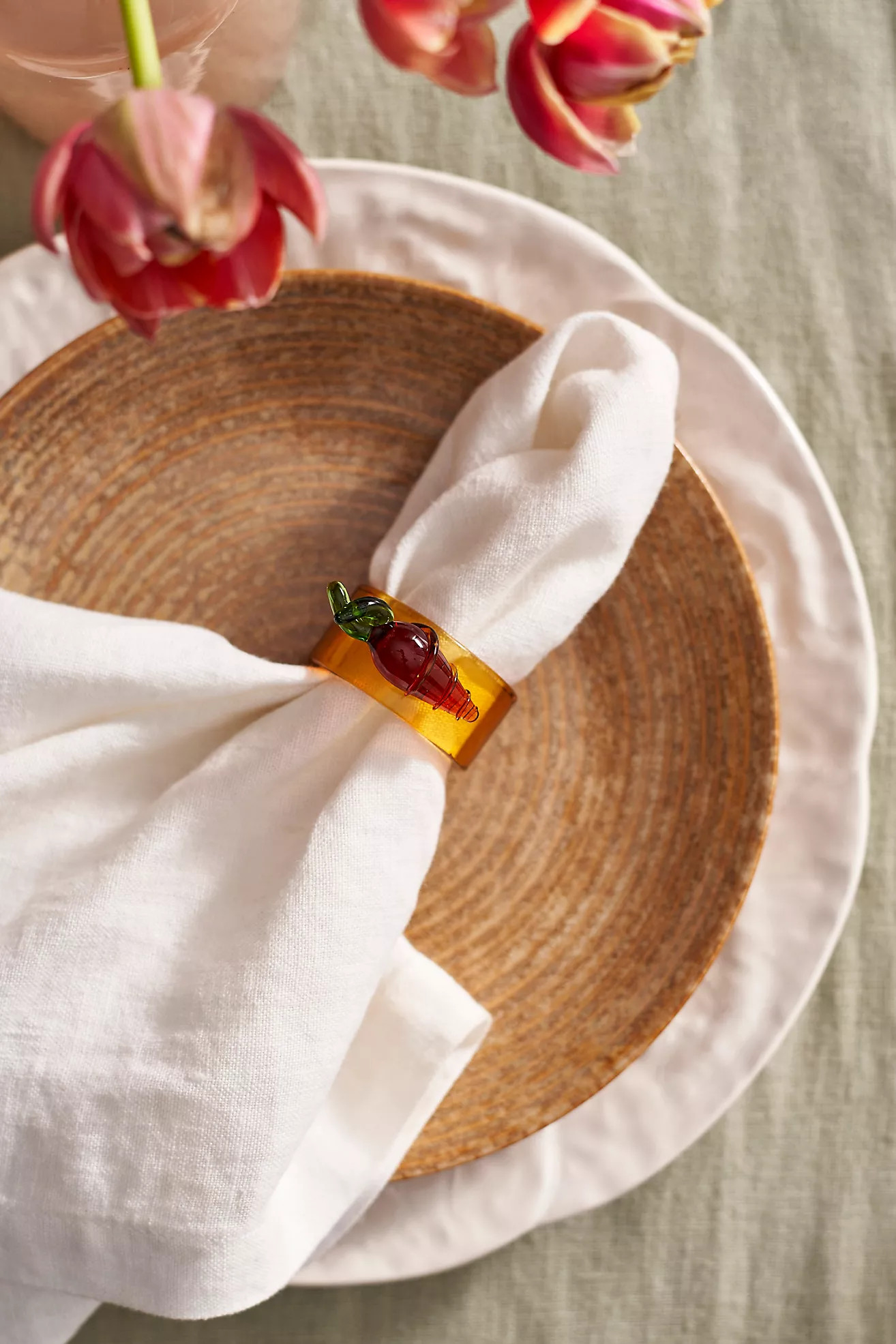 Carrot Glass Napkin Rings, Set of 4 | Anthropologie (US)