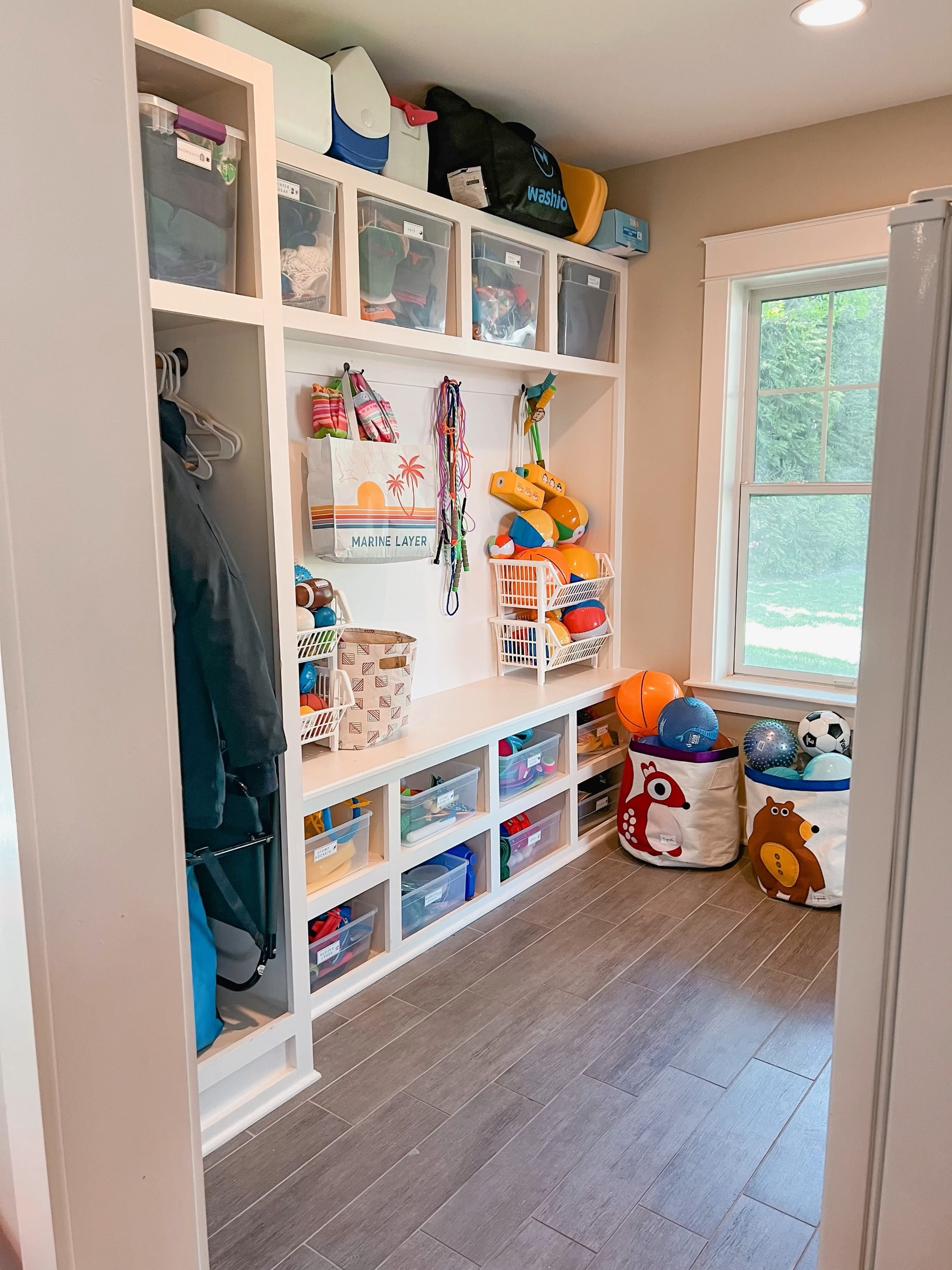 Outdoor toy storage was the perfect function for this basement mudroom that’s not accessible as a drop zone but has a door straight to the backyard for all the summer outdoor play!✨

#LTKfamily #LTKhome #LTKkids