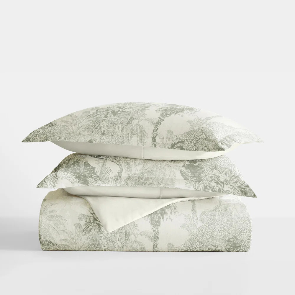 Duvet Cover Set Patterned Microfiber Ultra Soft Bedding in Paradise Toile | Wayfair North America