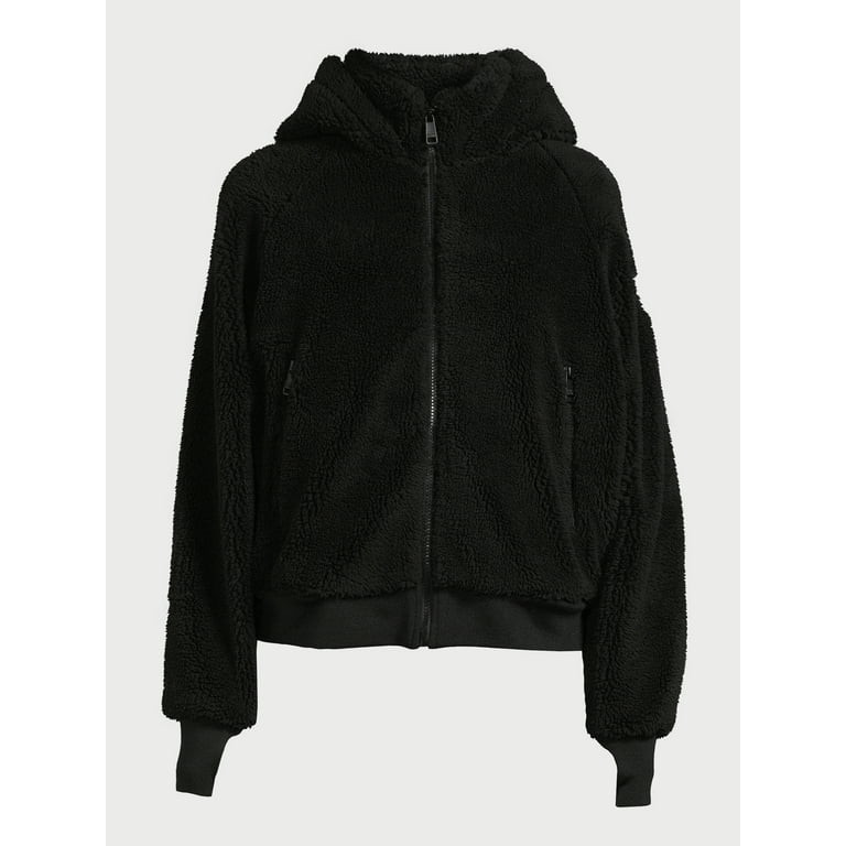 Love & Sports Women’s Faux Sherpa Jacket with Hood, Sizes XS-3XL - Walmart.com | Walmart (US)
