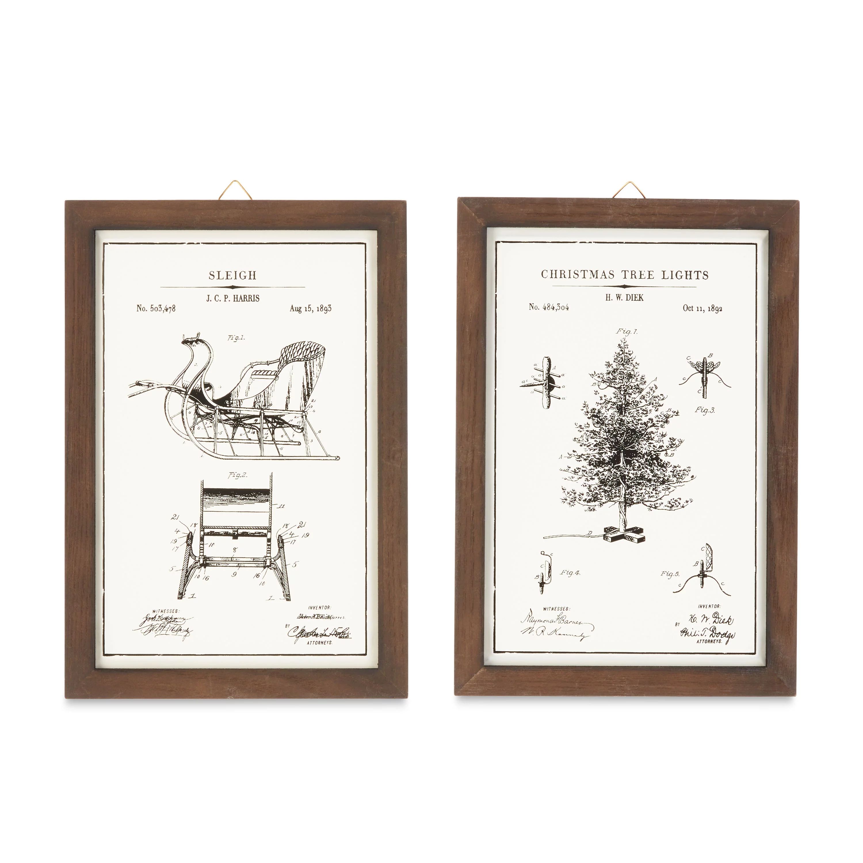 Holiday Time 2-Count Christmas Season Vintage Picture Frame, 10.5” | Walmart (US)