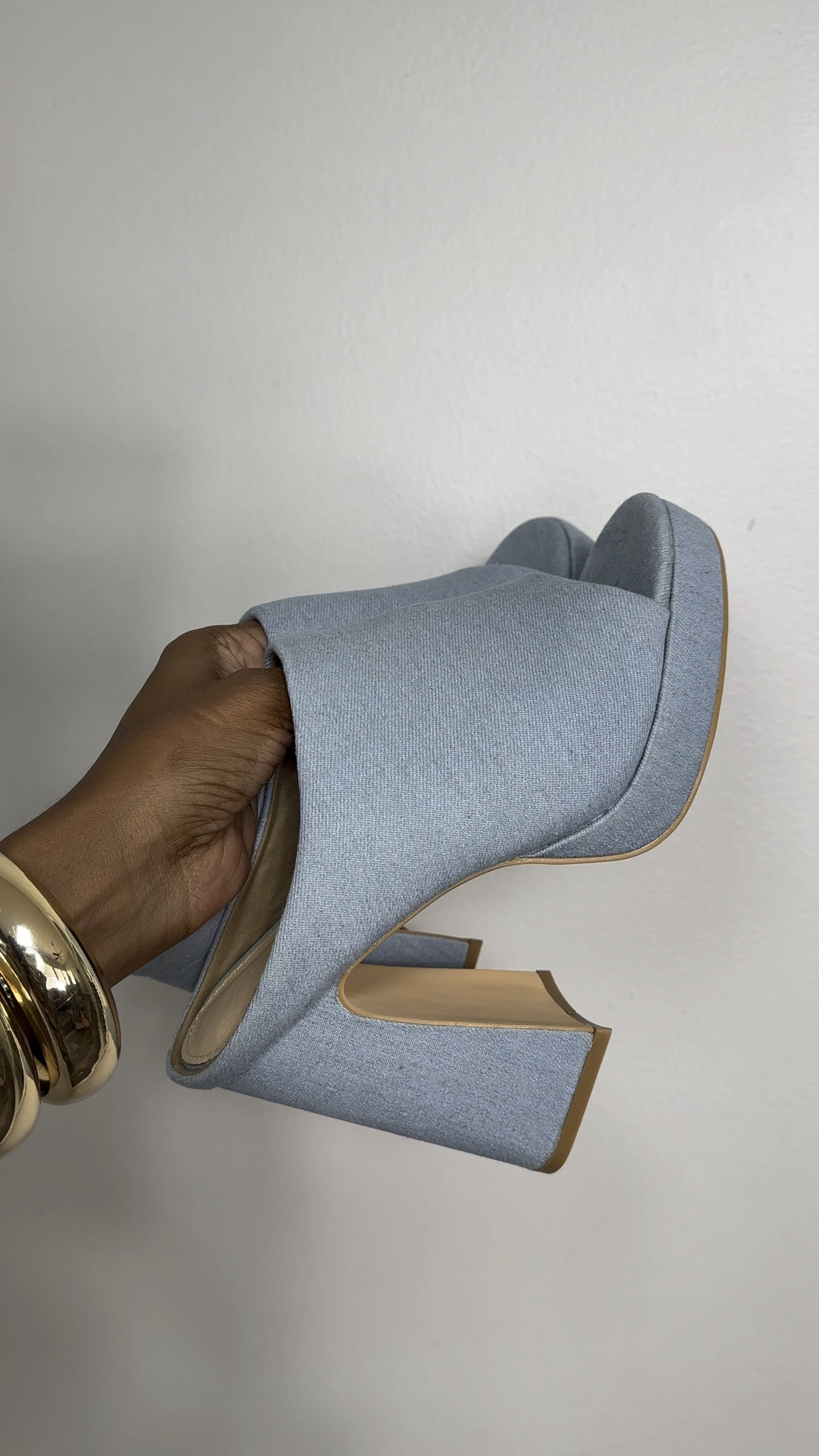 CUCCOO Trending  Women Denim Single Band Slip-on Chunky Heeled Sandals, Fashionable Outdoor Mule Sandals

#LTKshoecrush #LTKunder50