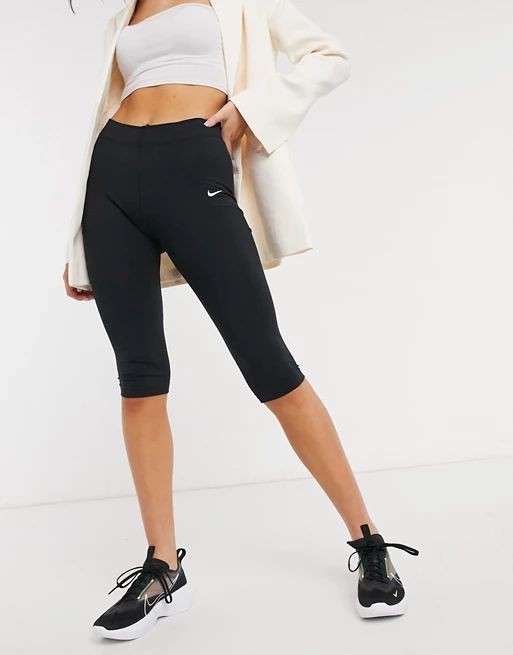Nike Mini Swoosh Black Capri Leggings | ASOS US