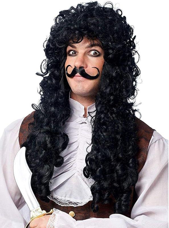 Franco American Novelty Company Captain Hook Wig and Mustache Costume Accessory Set, White, One S... | Amazon (US)